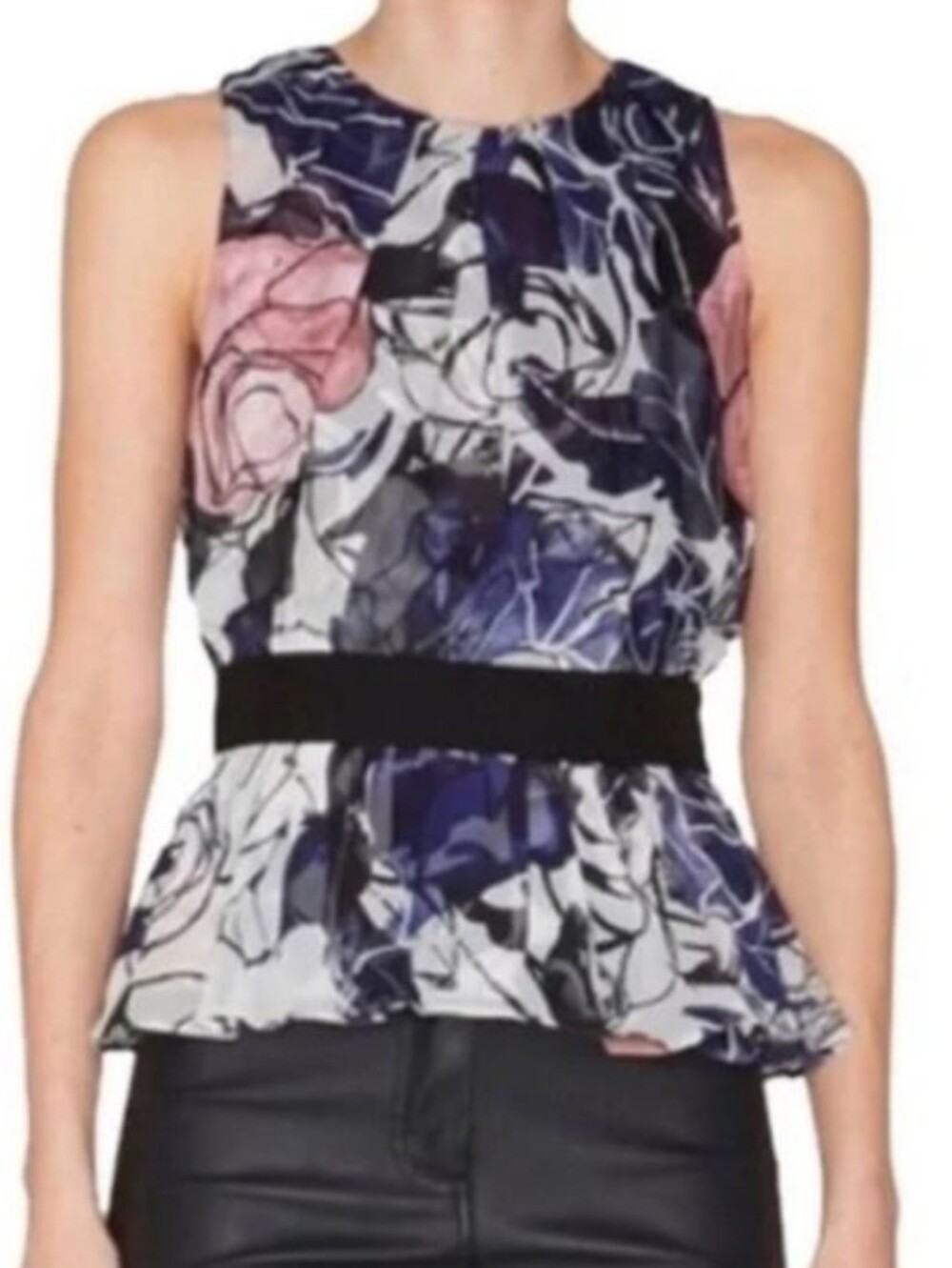 NWOT Diane Von Furstenberg Silk Floral Blouse
